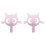 2PCS Adorable Cats Themed Wall Mount Hooks For Organizing-Pink 1