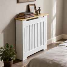 78x20x83Hcm Slatted Vertical White Radiator Cover