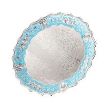 Fruit Bowl for Kitchen Counter,Metal Countertop Fruit-Blue