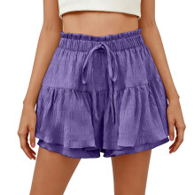Women's Bohemian Skirt Shorts, , High Waist,-Purple XL