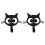 2 Pieces Cats Designs Metal Hanging Hooks Space Saving-Black 1