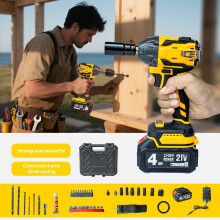 1/2" Cordless Electric Impact Wrench Drill Gun Ratchet Driver w/2 Battery