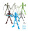 Figurines d'action squelette T13 avec sceptre et 2 types de 3