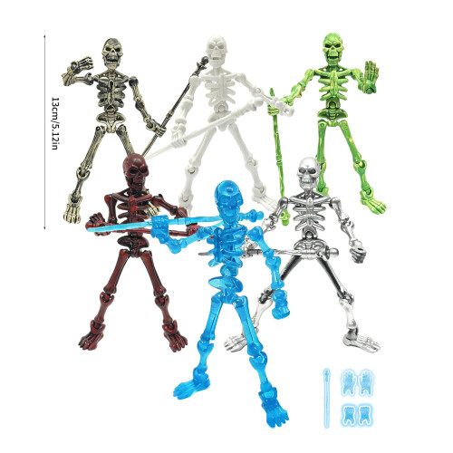 Figurines d'action squelette T13 avec sceptre et 2 types de 2