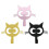 Double Pack Artistic Cats Door Hooks Metal Construction-Black 2