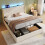 5ft King Upholstered Bed Frame with Hydraulic Storage 17
