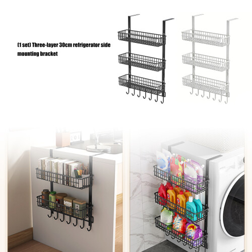 Effective Refrigerator Side Shelf System With 3 Layers-White 2