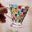 Multipurpose Painted Colorful Glass Drinking Cup and Saucer Set 2