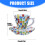 Multipurpose Painted Colorful Glass Drinking Cup and Saucer Set 3