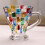 Multipurpose Painted Colorful Glass Drinking Cup and Saucer Set 4