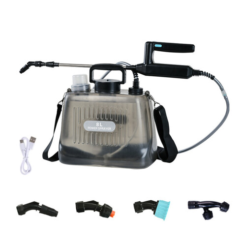 Bouteille d'arrosage électrique polyvalente-8L gris transparent