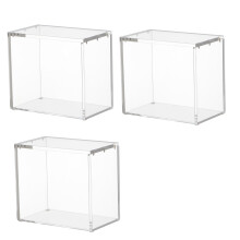 Set Of 3 Clear Magnetic Handmade Figure Showcases Sturdy Model