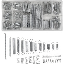 200 stuks compressie- en trekveren, assortiment van 20 maten, gegalvaniseerde stalen veren met opbergdoos - hy