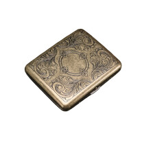 Retro bronzen metalen sigarettendoosje met dubbelzijdig vak voor 20 sigaretten (#3)