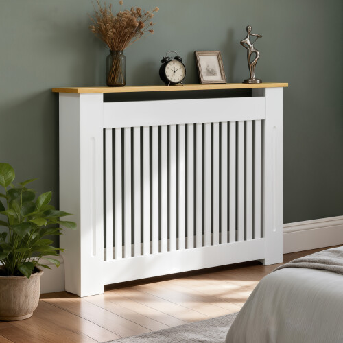 (112x20x83cm )  Vertical White Radiator Cover 1