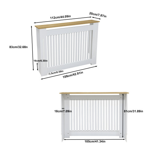 (112x20x83cm )  Vertical White Radiator Cover 2