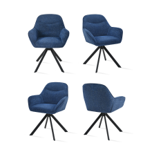 (Blue, Set of 4) Goeurvant Swivel Dining Chairs