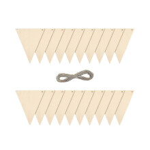 Wooden Triangle Pennant Flags - 20 Pieces for Garland, Holidays Gift