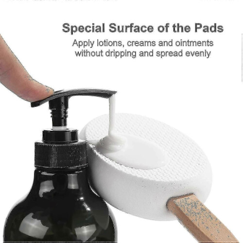 Back Lotion Applicator with 4 Replaceable W Pads for Back Lotion Applying 2