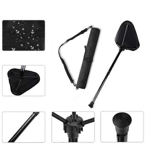 Folding Walking Stick Tripod Stool Adjustable Height Seat Stick Adjustable Seat Folding Stool Folding Stick Chair 2
