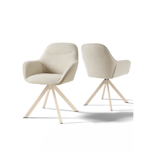 (Beige, Set of 2) Goeurvant Swivel Dining Chairs