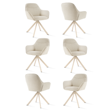 (Beige, Set of 6) GOEURVANT Swivel Dining Chairs
