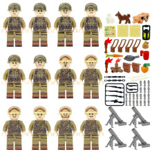 12 PCS US Army Field Corps Building Bricks Wargaming Figures Set Birthday Gift for Boys & Girls