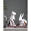 Katteskulpturstatue Geometrisk figurdekor Polyresin Kunstgaver 7,3 tommer 5