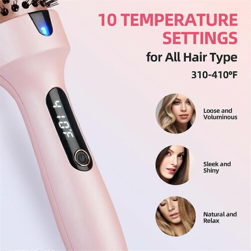 Curling Brush, Negative Ionic Heated Thermal Round Brush EU Plug 2