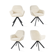 (Cream, Set of 4) GOEURVANT Swivel Dining Chairs