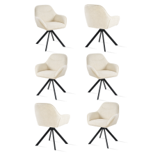 (Cream, Set of 6) GOEURVANT Swivel Dining Chairs