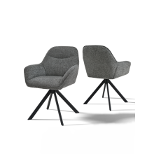 (Slate Grey, Set of 2) Goeurvant Swivel Dining Chairs