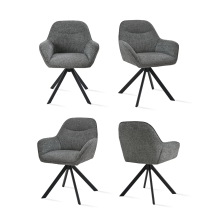 (Slate Grey, Set of 4) Goeurvant Swivel Dining Chairs