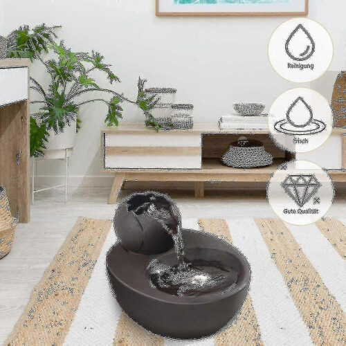 Cat Drinking Fountain, Silent Quiet Cat Water Dispenser Ceramic, Black 2