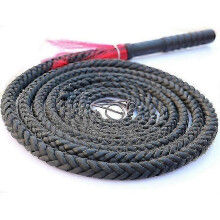 Fully Handmade Chambray And Bull Whip Made Of Durable Genuine Leather Black Bullwhip, Luxe Braided Horse Whip - Perfect-1M