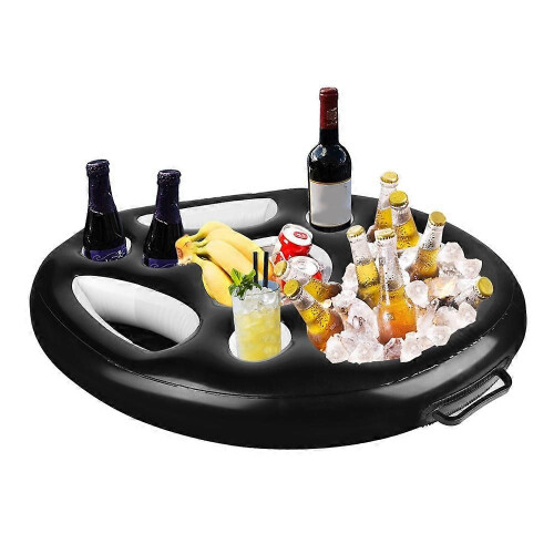 Inflatable Floating Drink Holder Float Beer Drinking Cooler Bar Tray Large Capacity Drink Float for 1