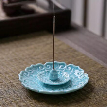 Ceramic Incense Burner 10.7cm with Holder for Home Room Decor and Aromatherapy