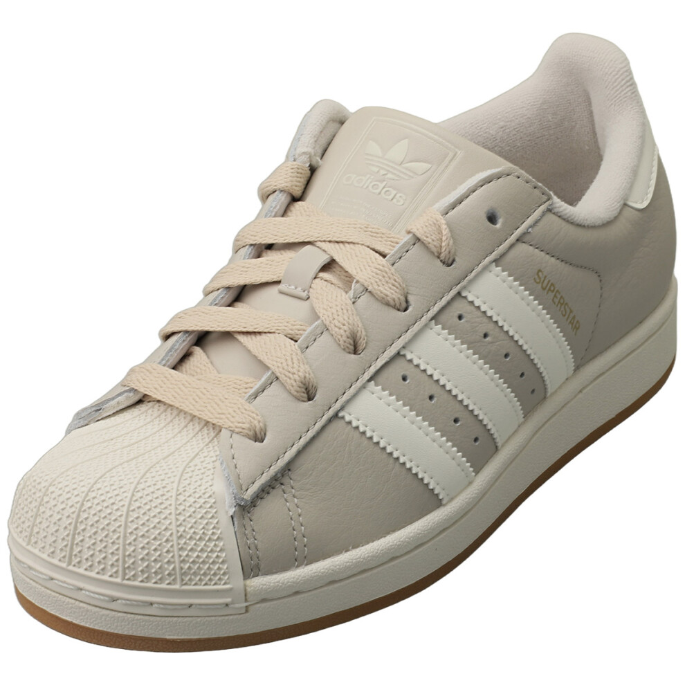 Adidas (8.5) Superstar Ii Womens Fashion Trainers In Beige Off White White,Cream