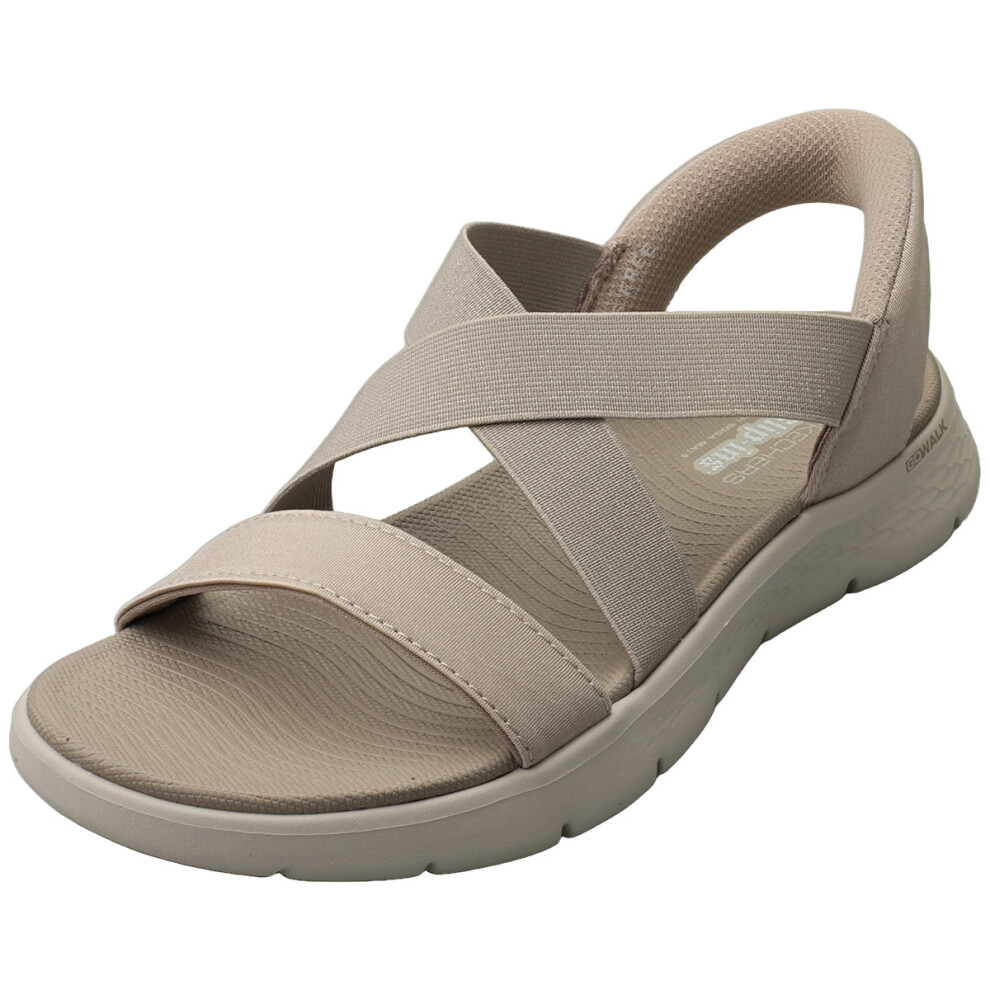 Skechers (5) Slip-Ins Go Walk Flex Womens Walking Sandals In Taupe