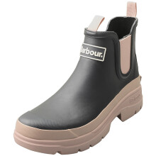 (5) Barbour Nimbus Womens Wellington Boots in Dusky Grey Gardenia Pink