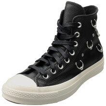 (8) Converse Chuck 70 Hi Womens Fashion Trainers in Black Silver