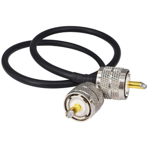Πακέτο με 2 καλώδια κεραίας ραδιοφώνου CB 50cm PL259 UHF αρσενικό σε αρσενικό RG58 ομο 1