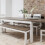 Noa and Nani Hever Dining Bench in White and Dark Pine 2
