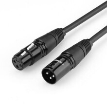 UGREEN XLR męski na żeński przedłużacz mikrofonowy, 3 m - czarny