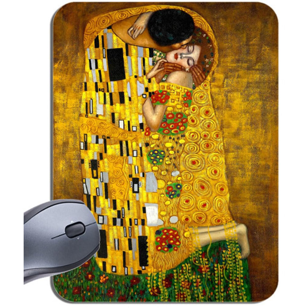 Gustav Klimt The Kiss Art Nouveau Print Mouse Mat Art Mouse Pad 616878760405