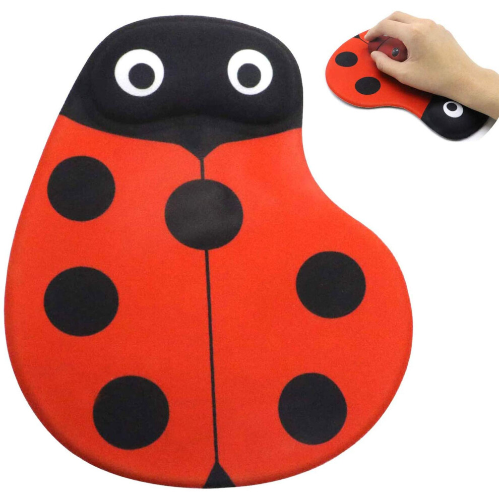 Photos - Other for Computer PCTC Mouse Pad, Red Ladybug Comfortable Gel Wrist Support Mouse Pad - Ergonomic Gaming Desktop Mouse Pad Wrist Rest -Gaming