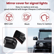 Car Rear View Mirror Cover Side Wing Mirror Cap Shell with Turn Signal Light for Jimny Jb64 JB74 2018-2020 Black