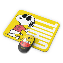 SOAR Peanuts Mouse & Mouse Pad Combo Yellow- Chill