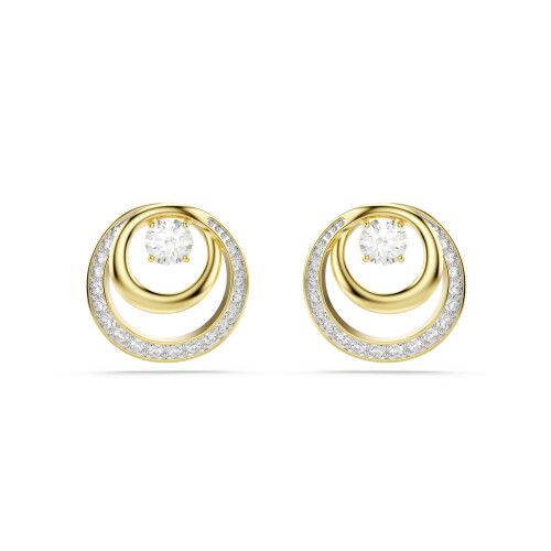 Swarovski Swarovski Hyperbola Stud Earrings, Round Cut, White, Gold-Tone Plated