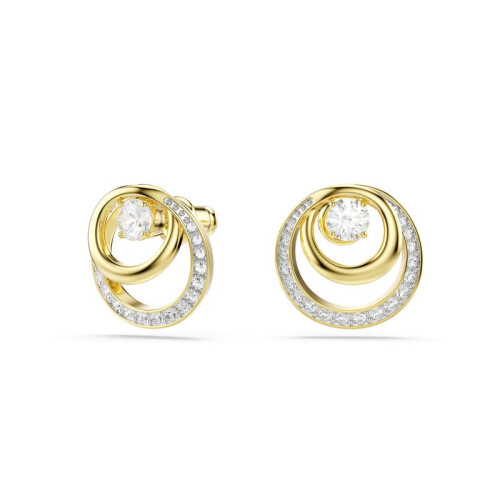 Swarovski Swarovski Hyperbola Stud Earrings, Round Cut, White, Gold-Tone Plated 2